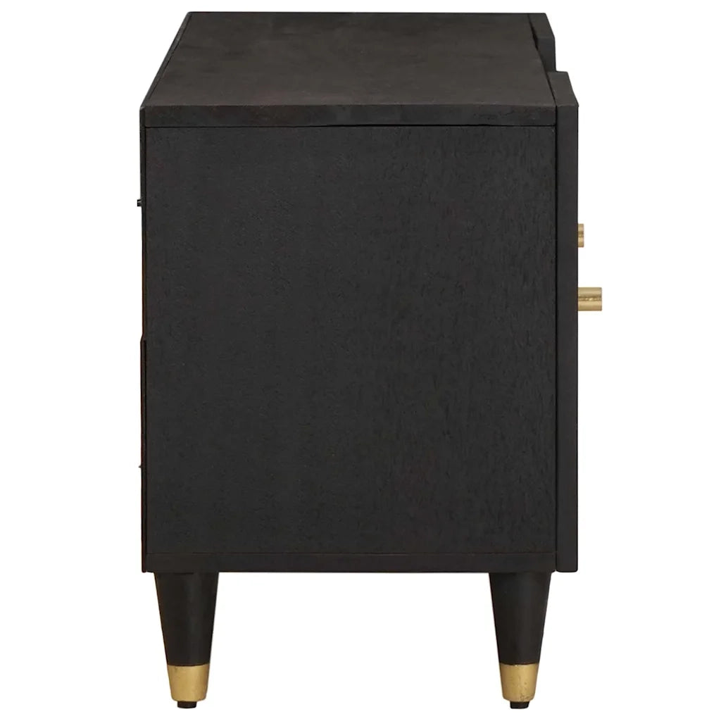 Mobile TV Nero 105 x 33 x 46 cm Legno di mango massello 4018808