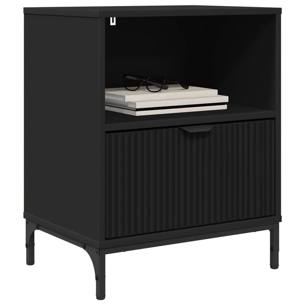 Armadio da Notte 2 pcs Nero 49 x 36 x 61 cm Legno multistrato 883477