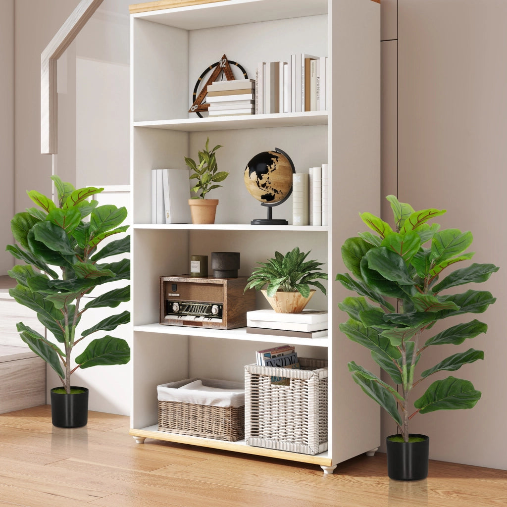 Piante Artificiali Ficus 80 cm con Vaso ¨C Minimal ¨C Verde Plastica