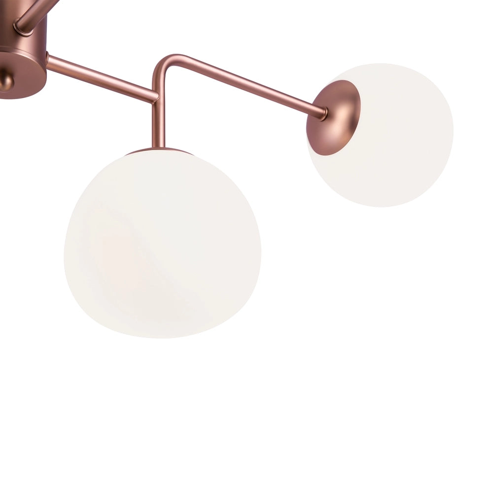 Lampadario Erich rame sfere bianche Maytoni MOD221-PL-08-G