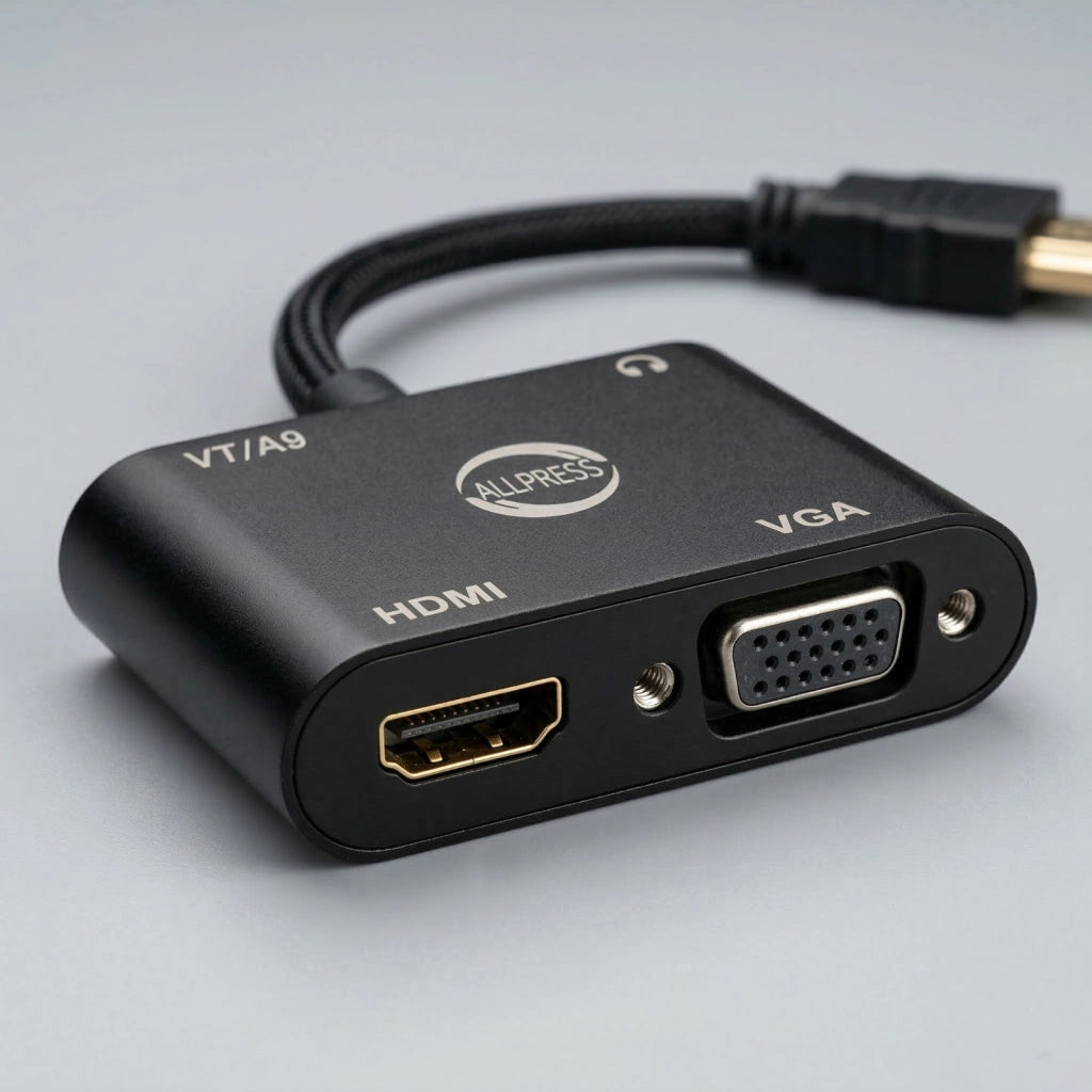 ADATTATORE HDMI A VGA + CON AUDIO PER DECODER 1080P FULL HD PER PC TV AS-08129