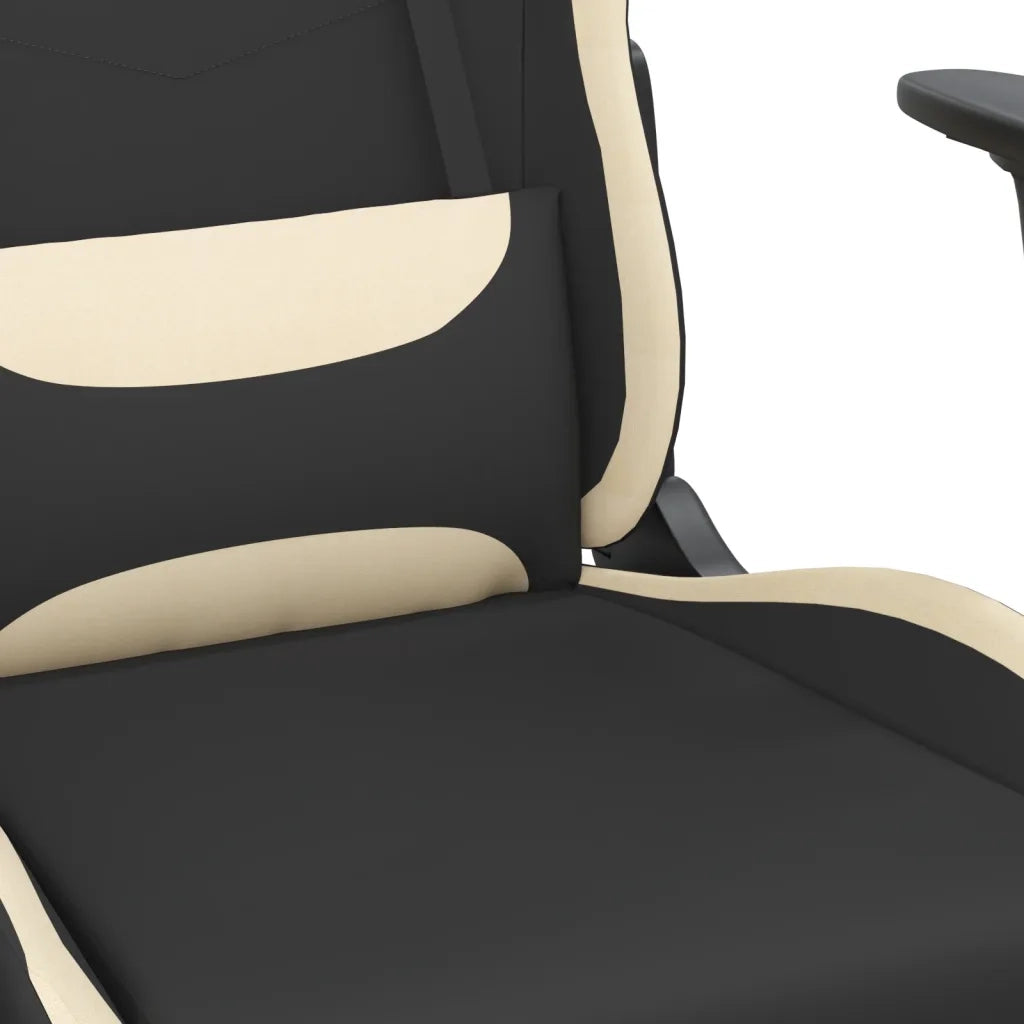 Sedia da Gaming Nero e Crema in Tessuto 3143733