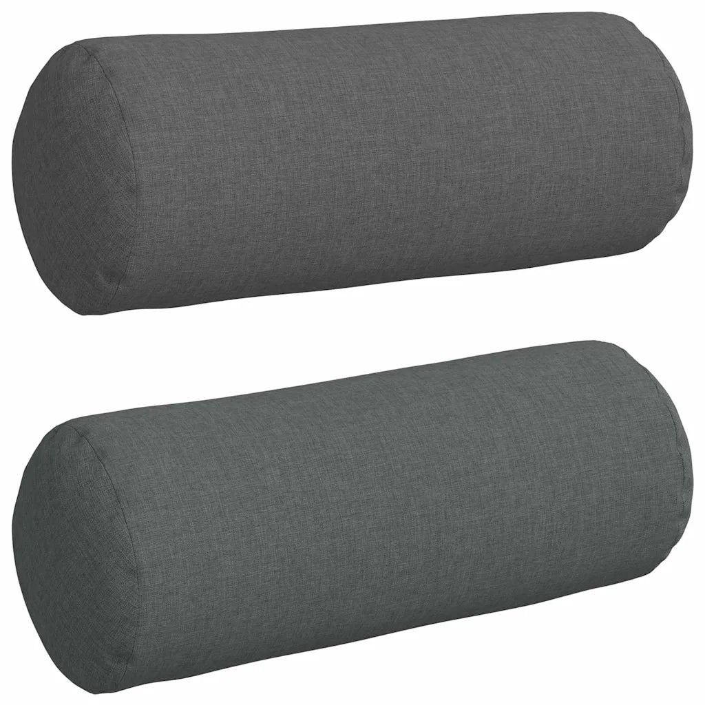 Cuscini a rullo 2 pz | Cuscini per sedie Grigio scuro ? 15 x 40 cm Tessuto