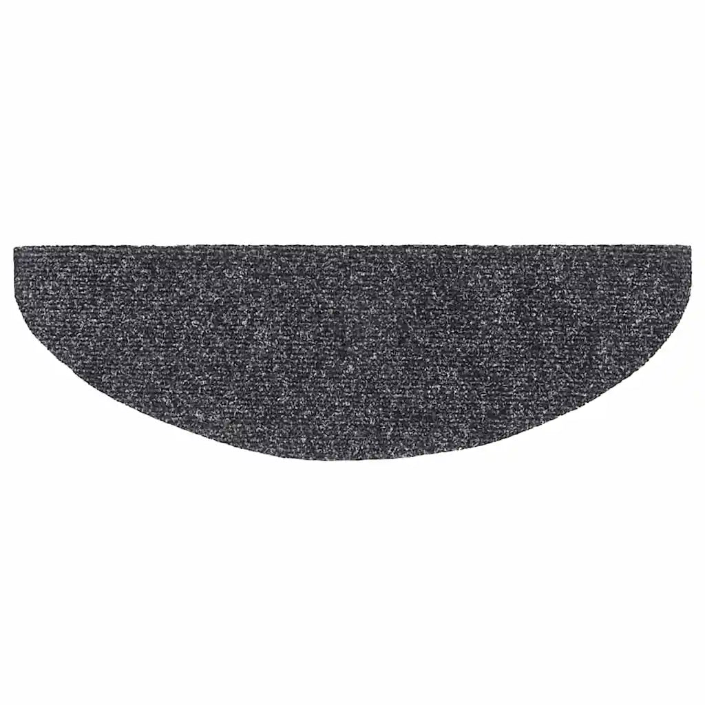 Tappetini per scale autoadesivi 30 pz 65x21x4 cm Grigio scuro Semicircolari Grandi 3365656