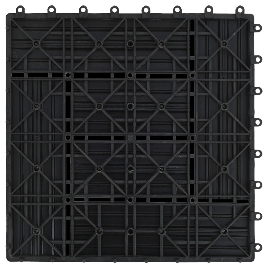 Piastrella per Decking 11 pcs Nero 30 x 30 cm WPC 42046671