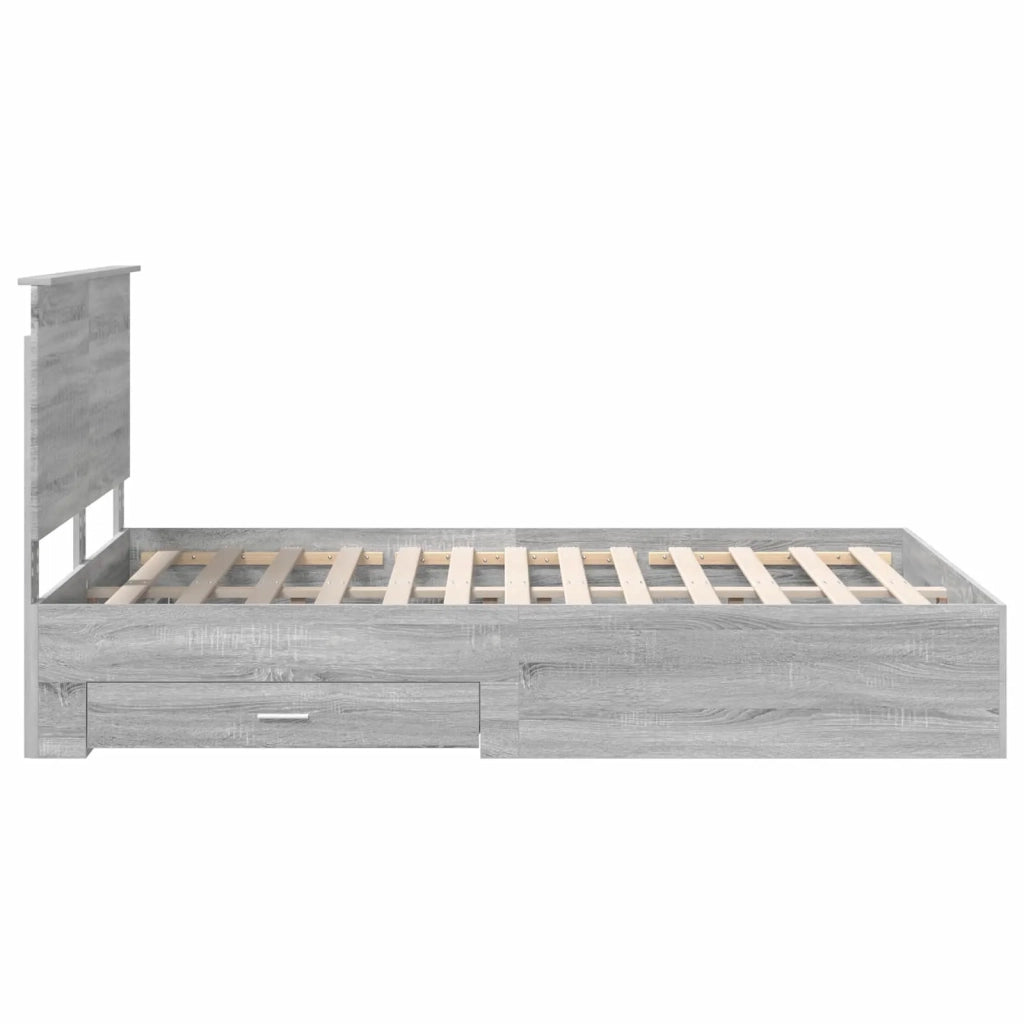 Struttura del letto con testiera Grigio Sonoma 135 x 190 cm 3411319