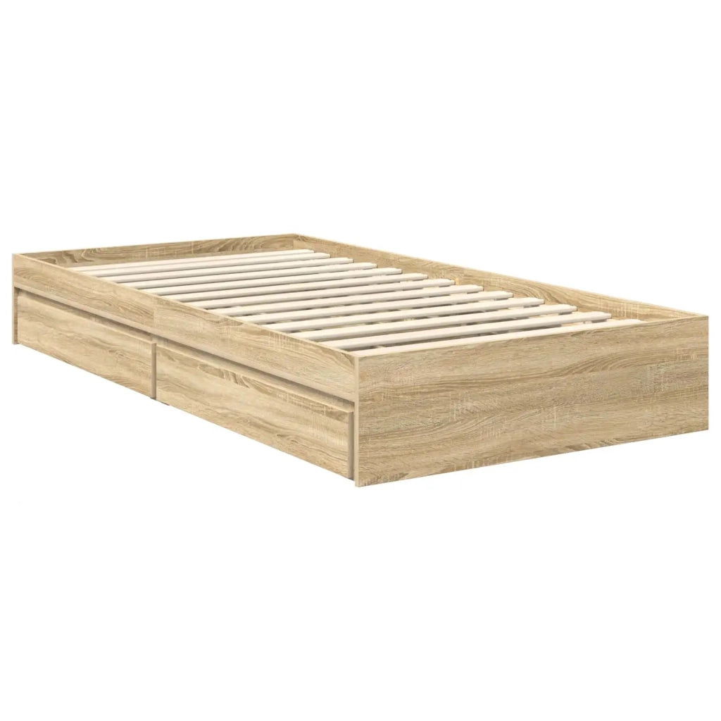 Letto con Contenitore con testiera Rovere Sonoma 100 x 200 cm 3411919