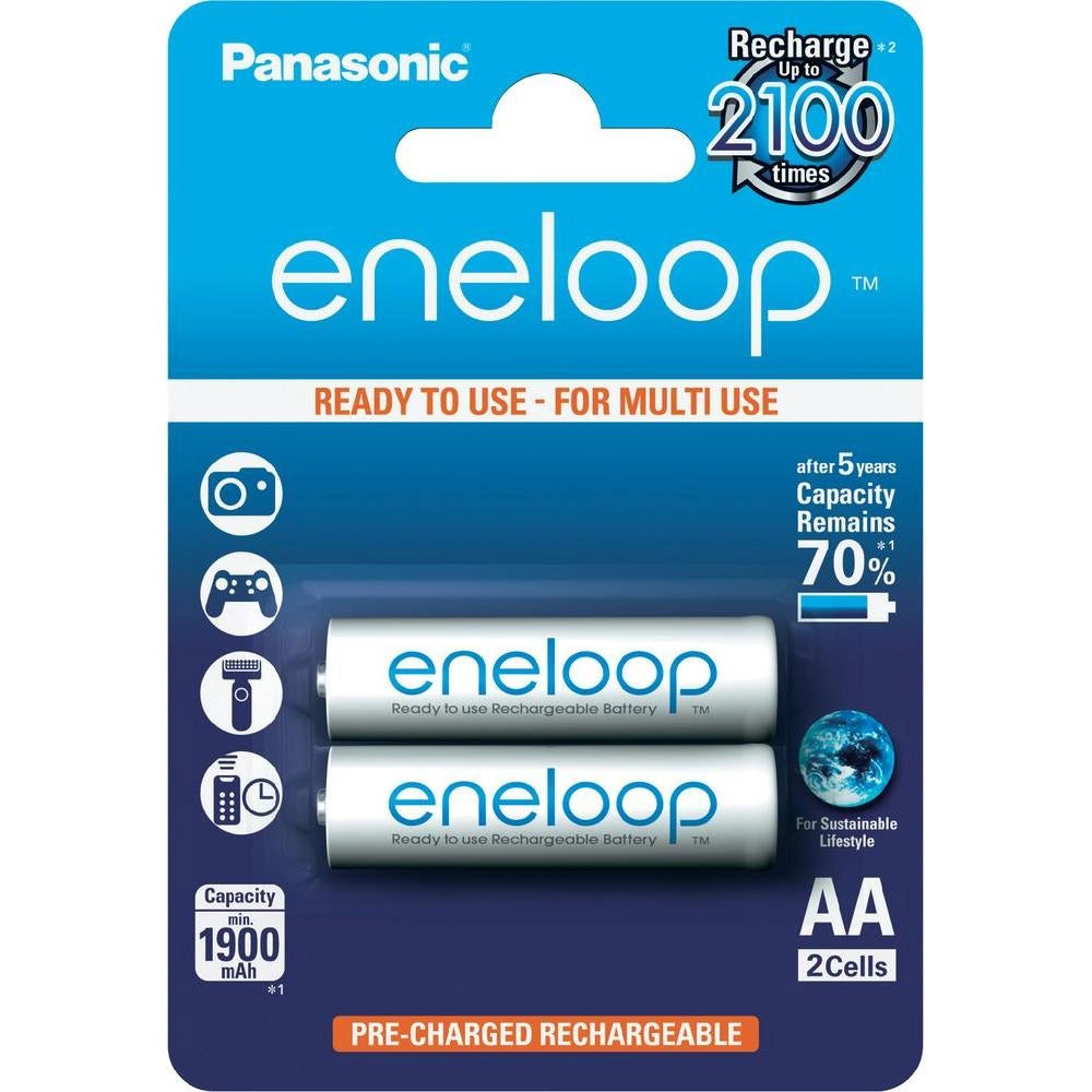 BATTERIA ricaricabile stilo Panasonic ENELOOP NIMH 1900 mAh 2pz
