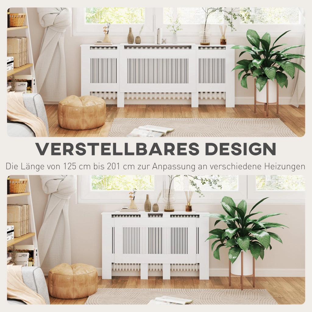 Copritermosifone ¨C Minimal ¨C Bianco, MDF, 125-201 cm