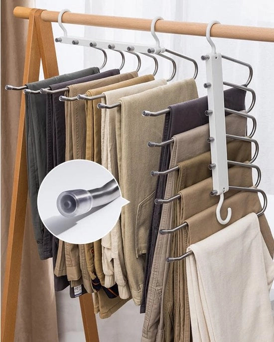 Hanger per abiti multifunzionale a 6 livelli con piedini antiscivolo in acciaio inossidabile