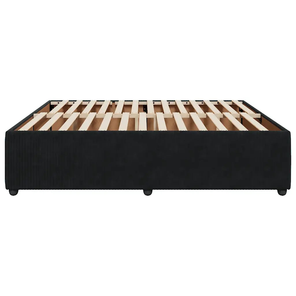 Giroletto senza Materasso Nero 200x200 cm in Velluto 3285032