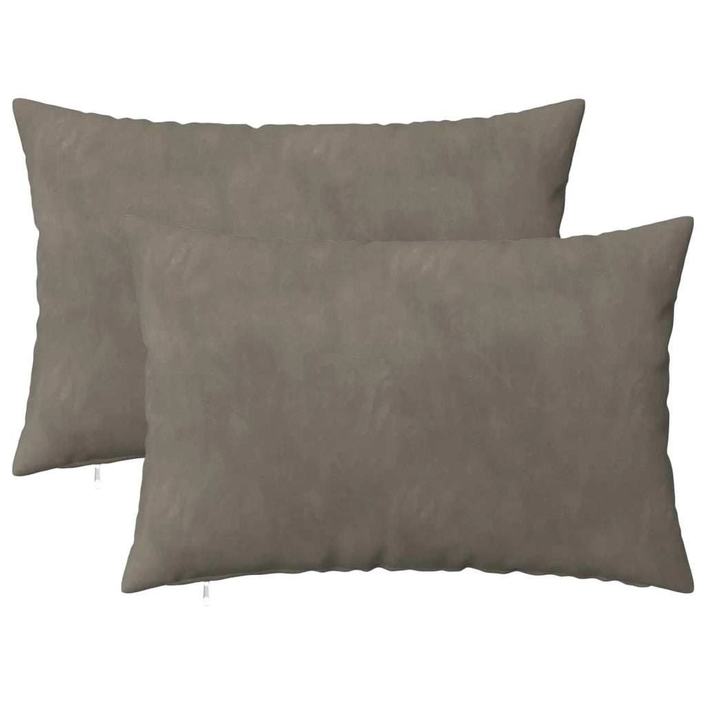Cuscino con cuscino HEERLEN 2 pz Grigio Chiaro Velluto 924965