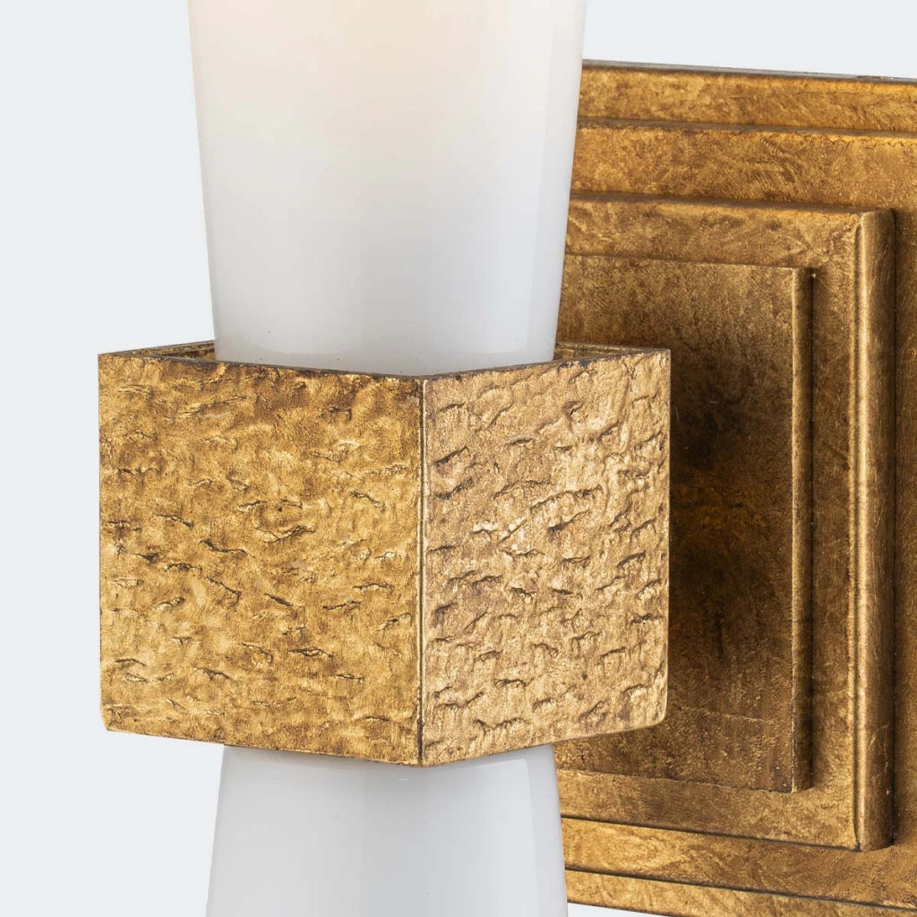 Applique Art Déco oro con vetro opale E27 Elstead Kristy