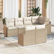 Set di divani con cuscino 7 pcs Beige polyrattan 3346761