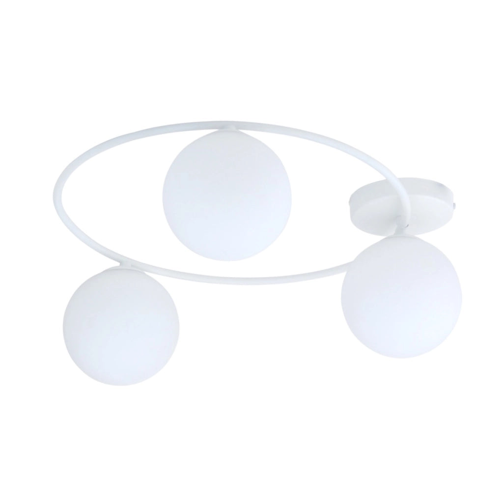 Plafoniera Emibig Sopra 3 luci E14 vetro bianco dimmerabile