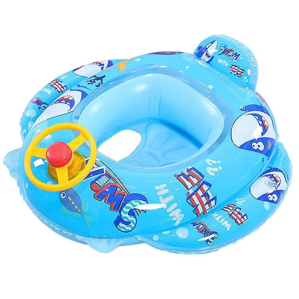Trade Shop - Salvagente Gonfiabile Bambini Mare Con Mutandina E Schienale 70 Cm Squalo Blu -