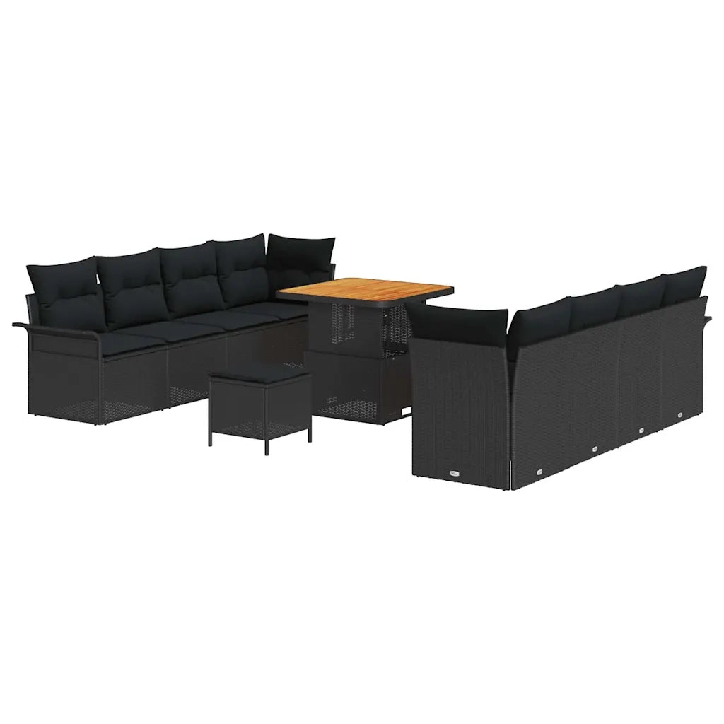 Set Divano da Giardino con cuscino Nero 80 x 80 x 71 cm 3364054