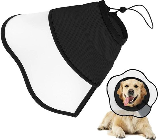Halsband di Protezione - Anti-Beet - Flessibile e Soffice - Nero - Cinturino di Ricambio - Adatto per Cani e Gatti - XL (Circumferenza del collo...