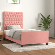 Giroletto con Testiera Rosa 100x200 cm in Velluto 3125927