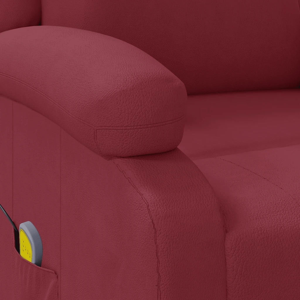 Poltrona Massaggiante | Sedia Relax Rosso Vino in Similpelle