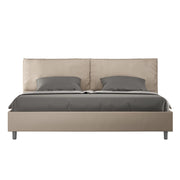 BS COM Letto matrimoniale king size senza rete imbottito 200x210 similpelle tortora