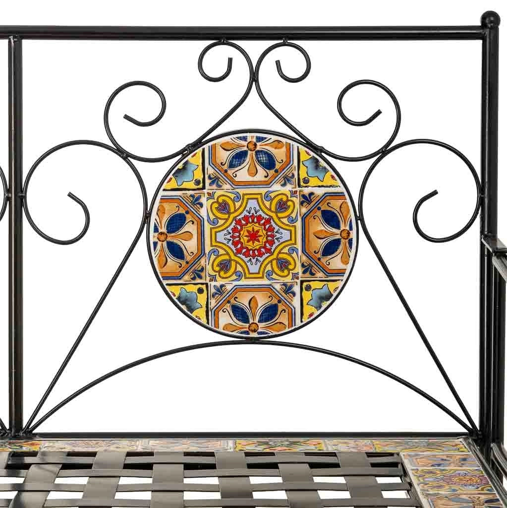 Panca in metallo multicolore, 110x50x88h cm
