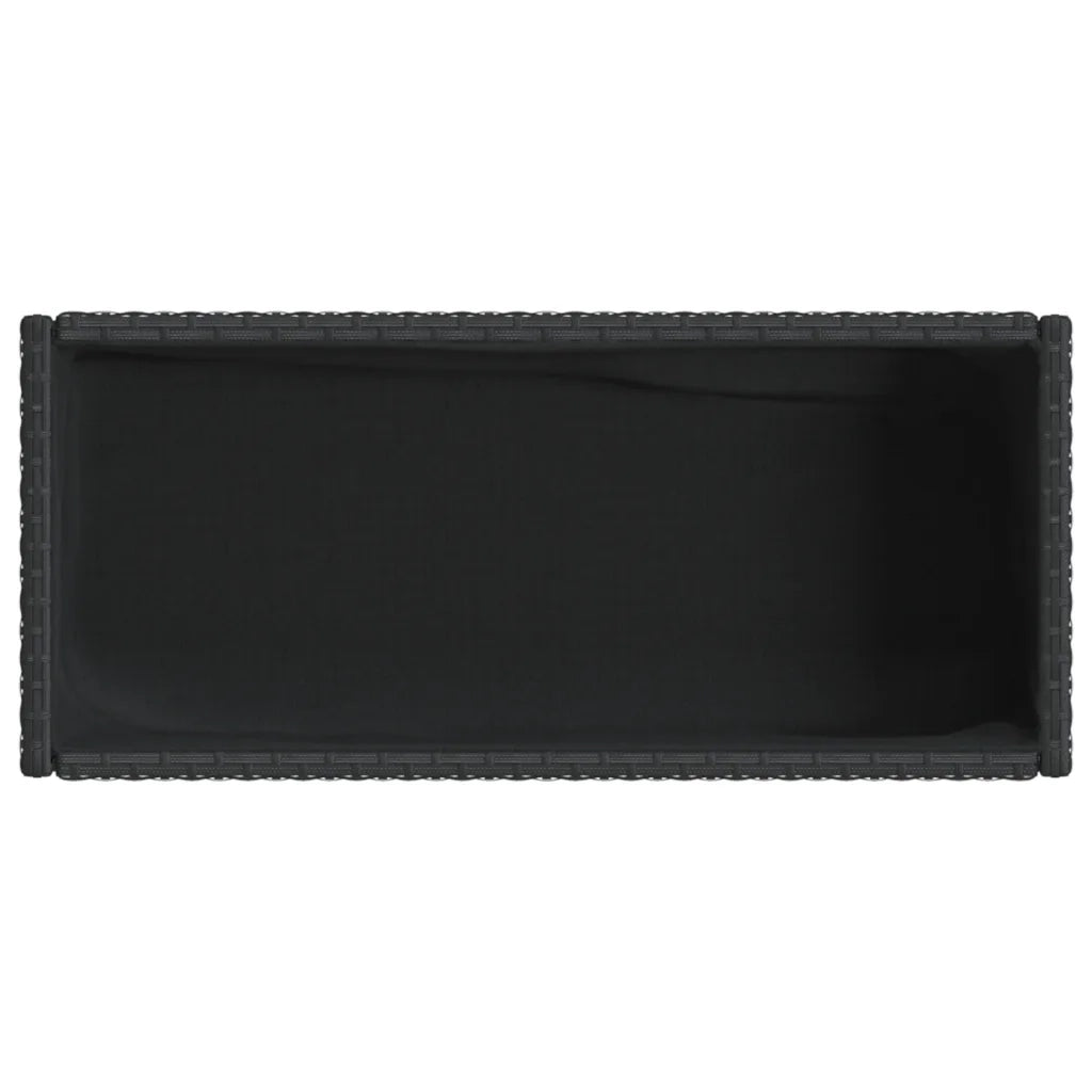 Fioriera da Giardino con Ripiano Nera in Polyrattan 366384