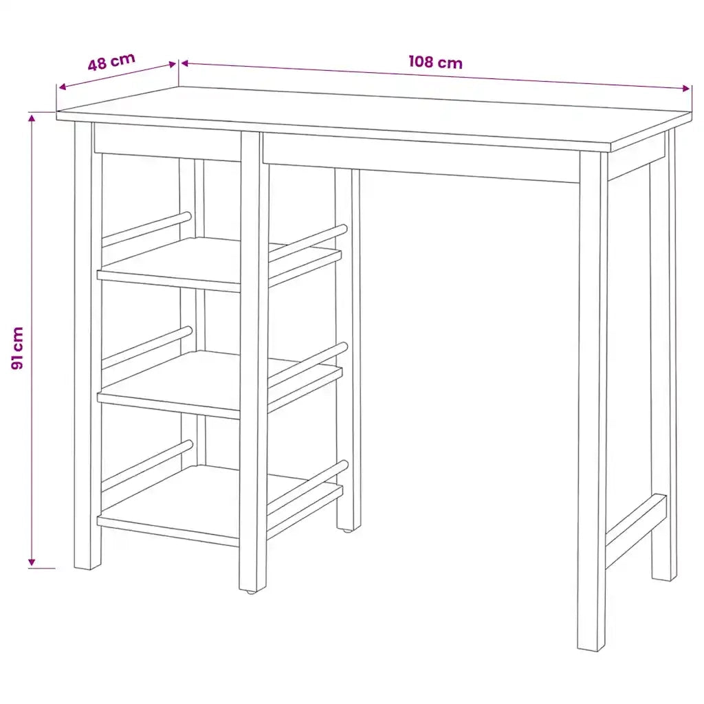 Set da Bar 3 pz in MDF Nero 245363