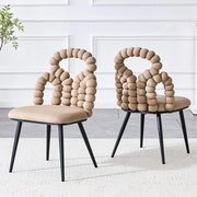 Set 2 sedie da pranzo - Xylo - velluto camel gambe nere