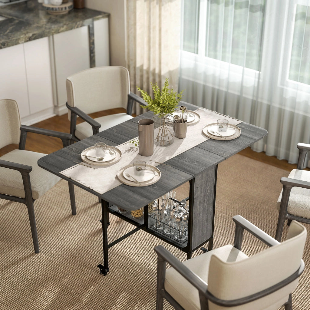 Tavolo da pranzo allungabile pieghevole ¨C Minimal ¨C Grigio 90x90x75 cm