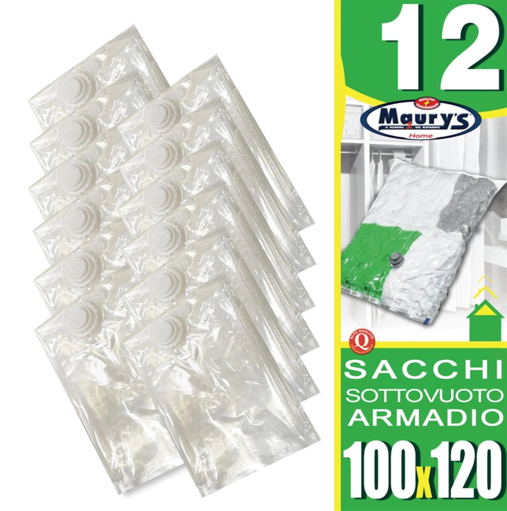 12 MAURY'S BUSTE SACCHETTI SALVASPAZIO SOTTOVUOTO BIANCHERIA DIMENSIONE MAXI 100X120CM