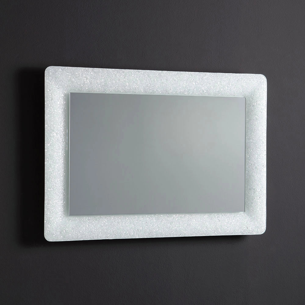 Specchio con cornice bianca 90x62 cm