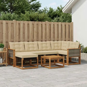 Set di divani da esterno con cuscino 7 pcs Naturale e Beige 3382077