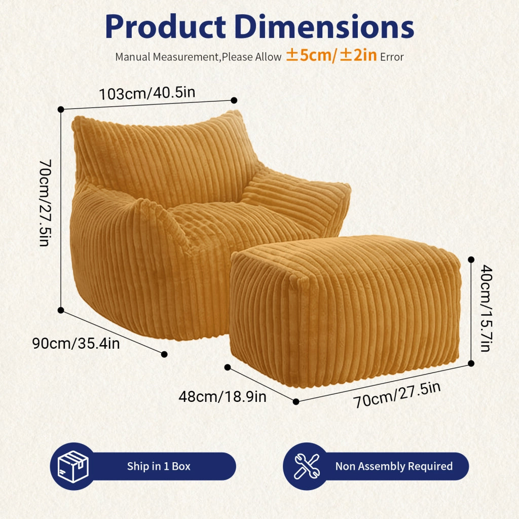 POLTRONA Ergonomica 50x46x28 cm in Flanella Gialla