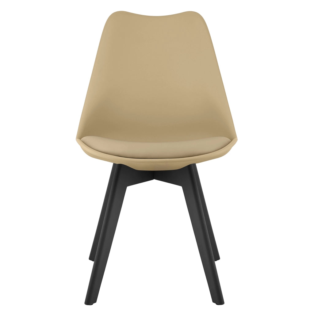 Sedia VALORA RIXK - Beige scuro con gambe nere x 3
