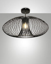 Plafoniera Fassa Ø60cm in metallo colore Nero, attacco E27 40W, design moderno ed elegante per illuminazione d'interni, IP20 - Fassa