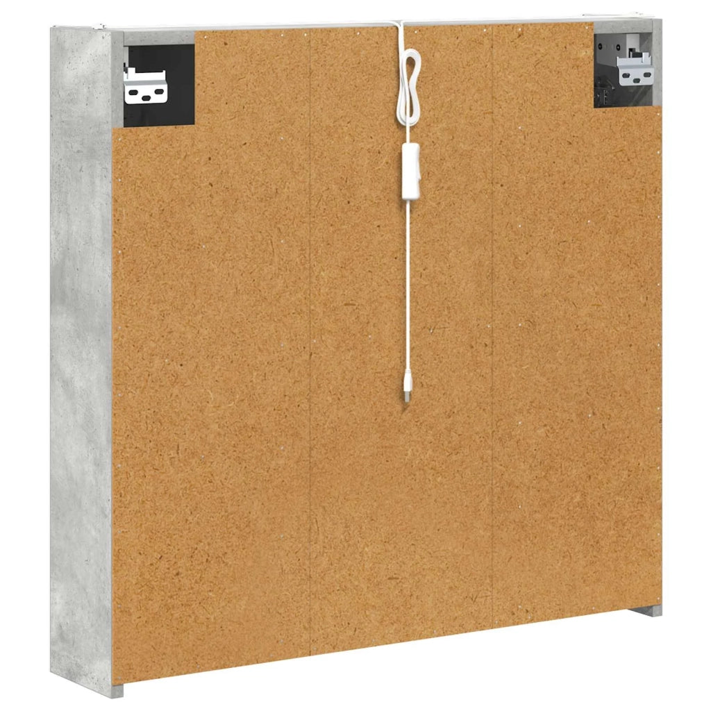 Mobiletto per specchio da bagno con lo scaffale Grigio cemento 889258
