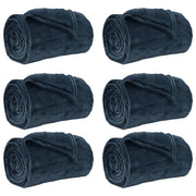 Coperte da Pile 6 pz Blu navy 240 x 270 cm Panno