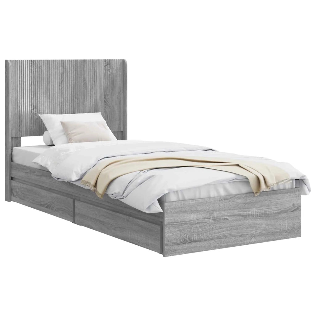 Letto da camera | Struttura del letto con stoccaggio e testata 3 pcs