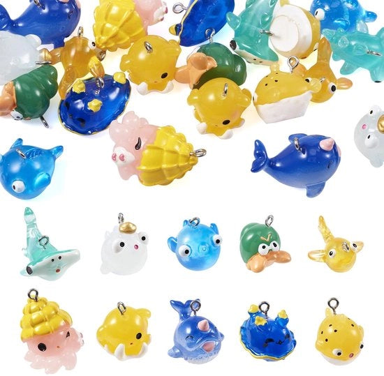 Hangers per Animali Marini - Thema Oceano - 20 Pezzi - Decorazioni Animali Marini - Narvali/Ottopodi - Leggeri e Sostenibili