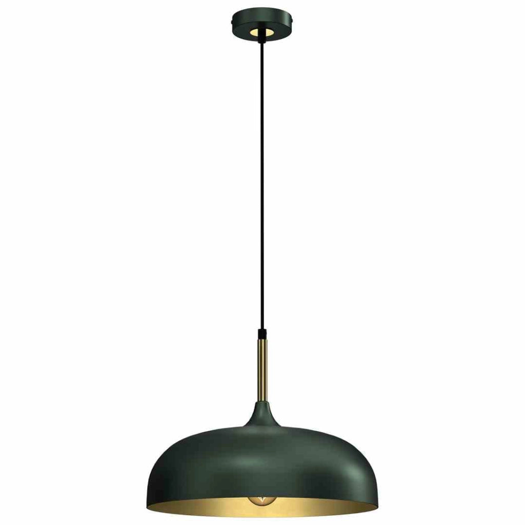 Lampada a sospensione Lincoln Milagro verde/oro Ø35 E27