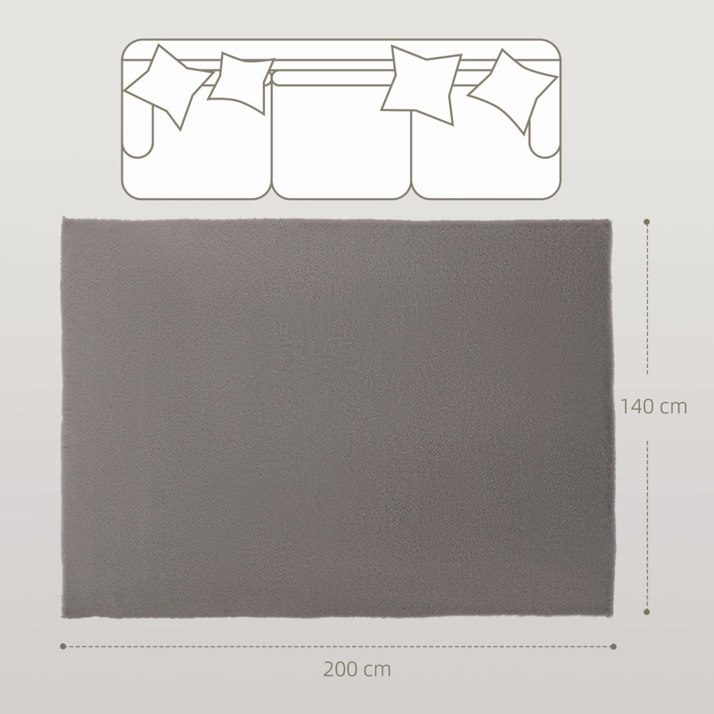 Tappeto a pelo lungo ¨C Minimal ¨C grigio chiaro 200x140 cm