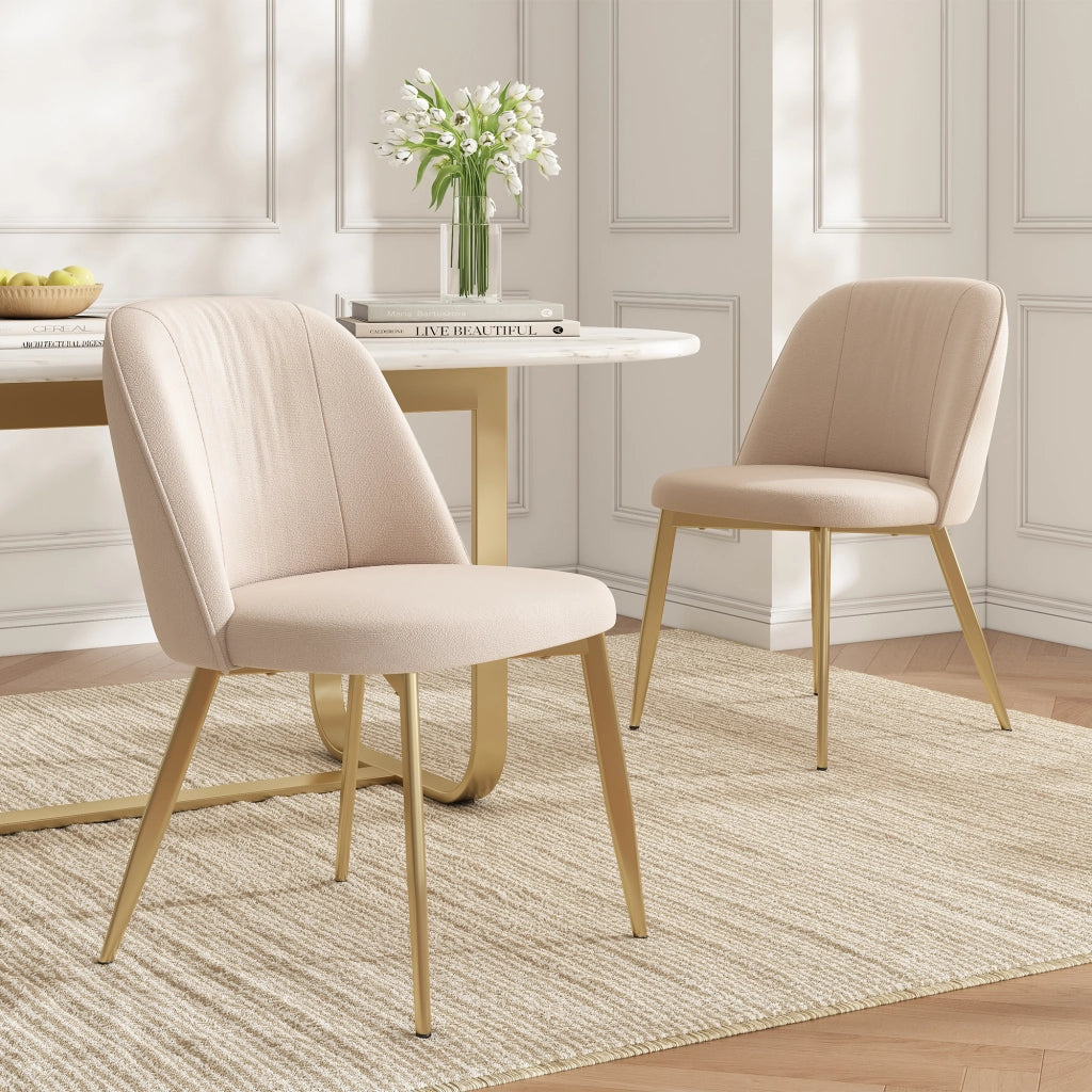 4 sedie da pranzo comode e traspiranti adatte per sala da pranzo soggiorno caffè ecc. stile moderno tessuto vellutato colore beige e oro