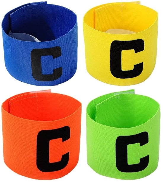 Armband per Capitano 4 pezzi - Nylon flessibile - Antidrop - Allenamento sportivo - Attività a squadre - Dimensioni 13x2,8 pollici/33x7cm
