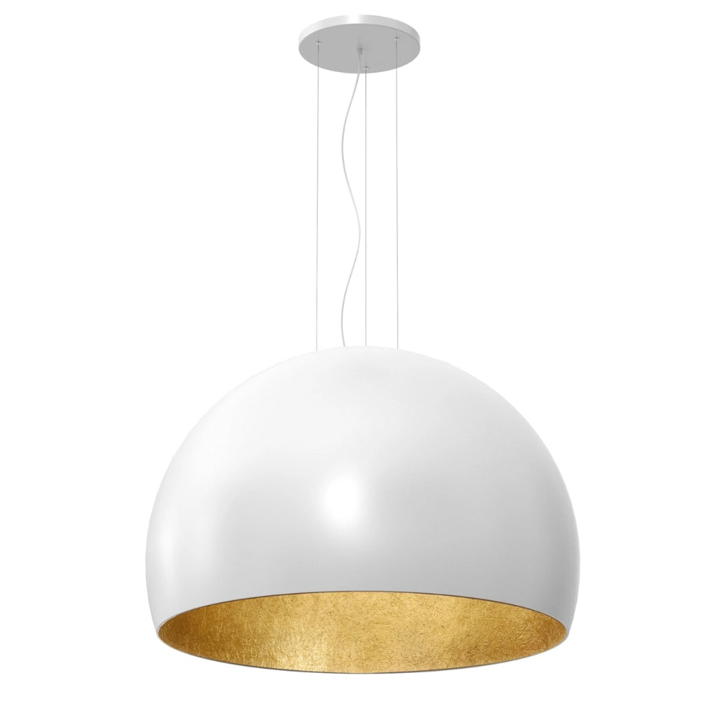 Lampada a sospensione bianca interno oro Ø100 Compo E27