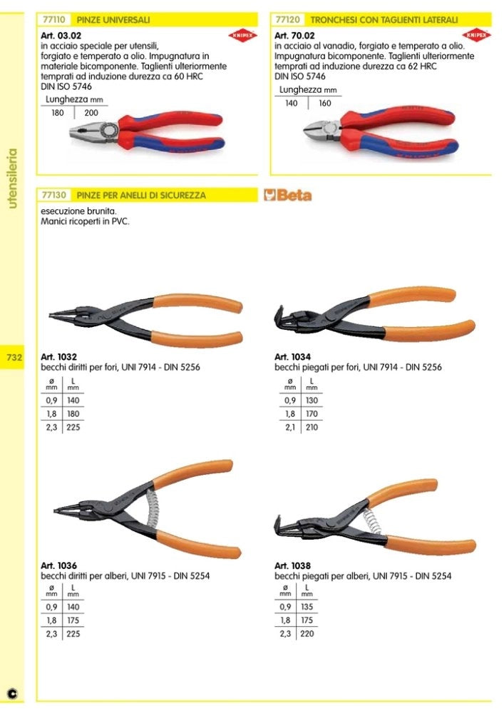 1pz knipex pinza univ. art. 03.02 mm 180 cod:ferx.92360