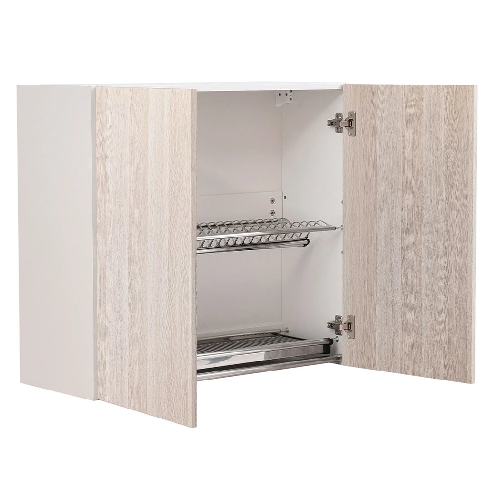 Pensile da Cucina Scolapiatti Sistema Raccogli Gocce Mobile Colore Olmo 80 cm