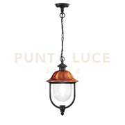 SOSPENSIONE VENEZIA NERA E RAME 1 LUCE ATTACCO E27 IP44 25X110CM