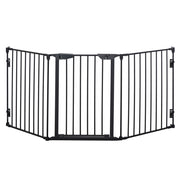 Barriera per Cani Pieghevole 3 Pannelli ¨C Minimal ¨C Nero 180x74,5 cm