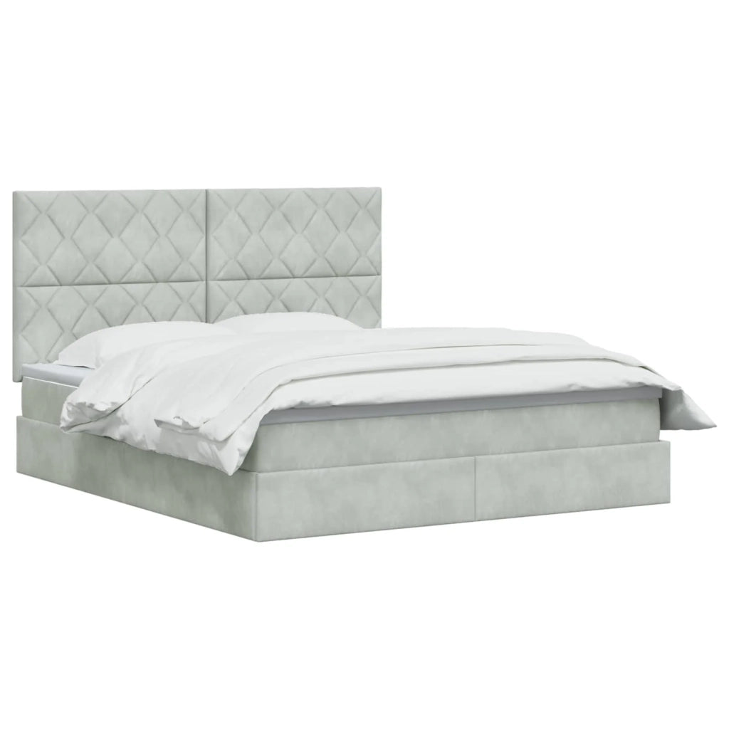 Letto con contenitore e materasso Grigio Chiaro 160 x 200 cm 3459759